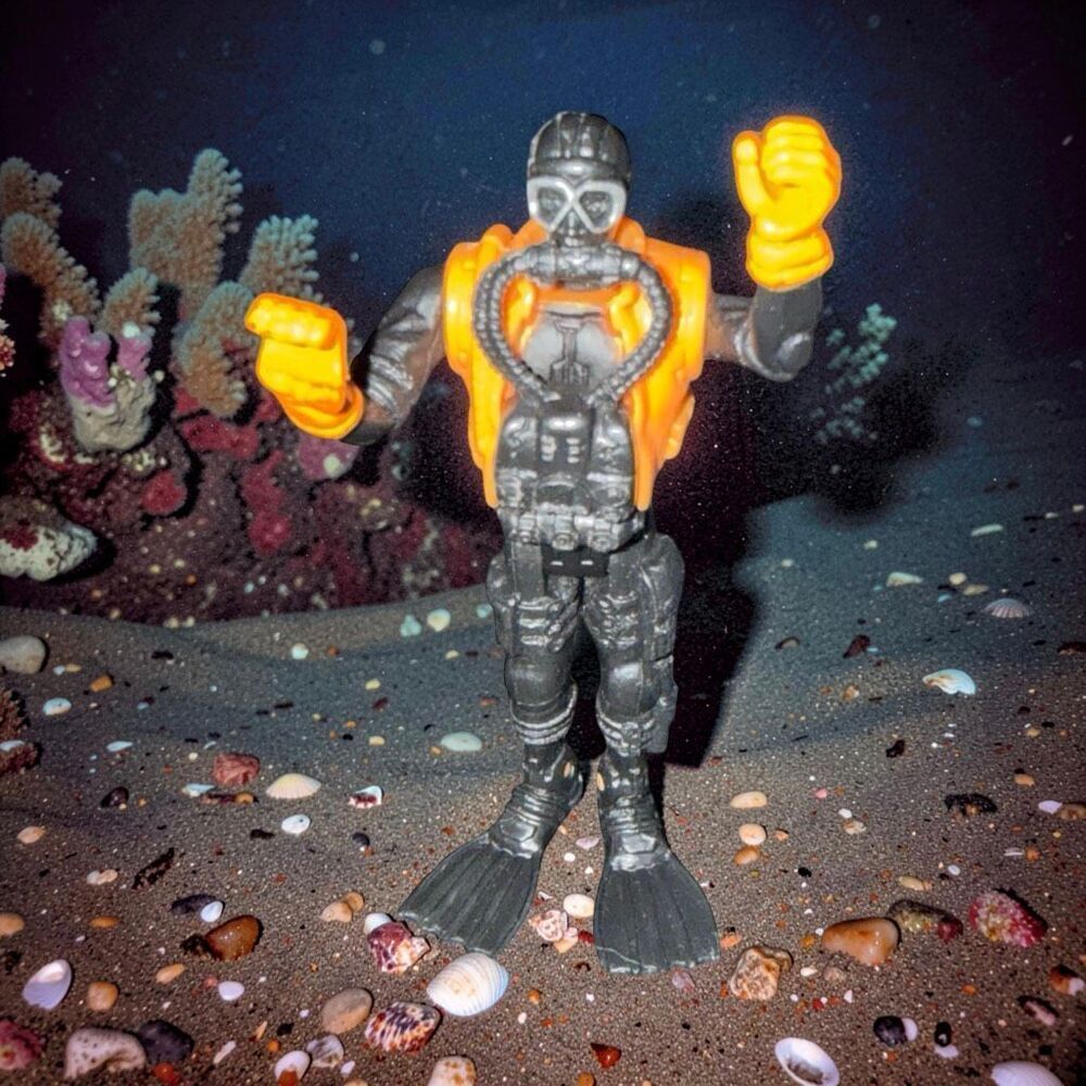 Vintage Chap Mei Animal Planet Frogman Diver Action Figure  3.75"